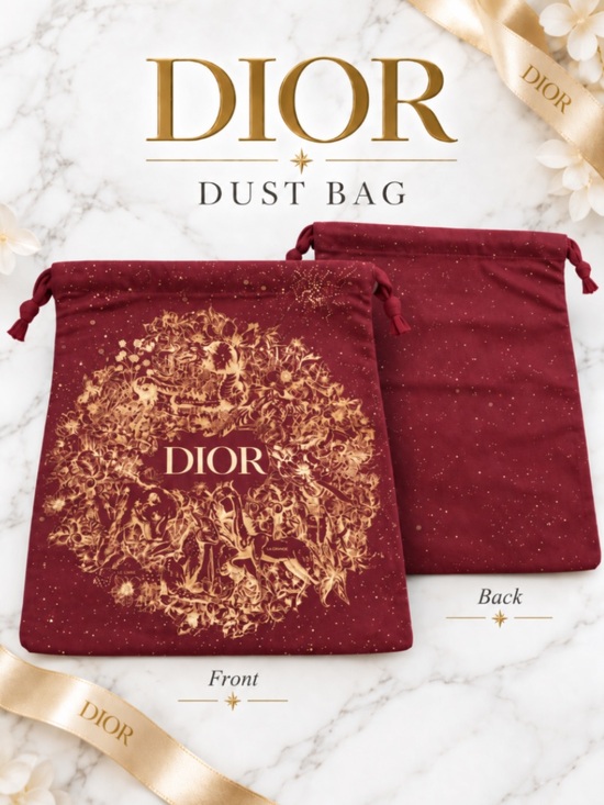 Dior Handbags - Dior Red Drawstring Dust Bag with Gold Constellation Print LIMITED EDITION NIP